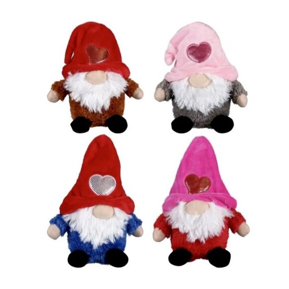 Gnome Stuffed Animal Mini Dog Toy Plush Valentines Love Emergency Responders - Picture 1 of 5